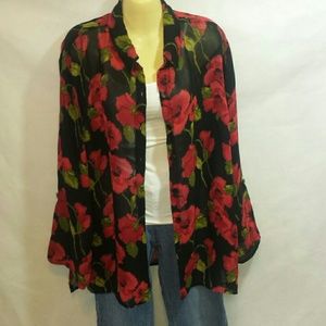 Floral sheer shirt