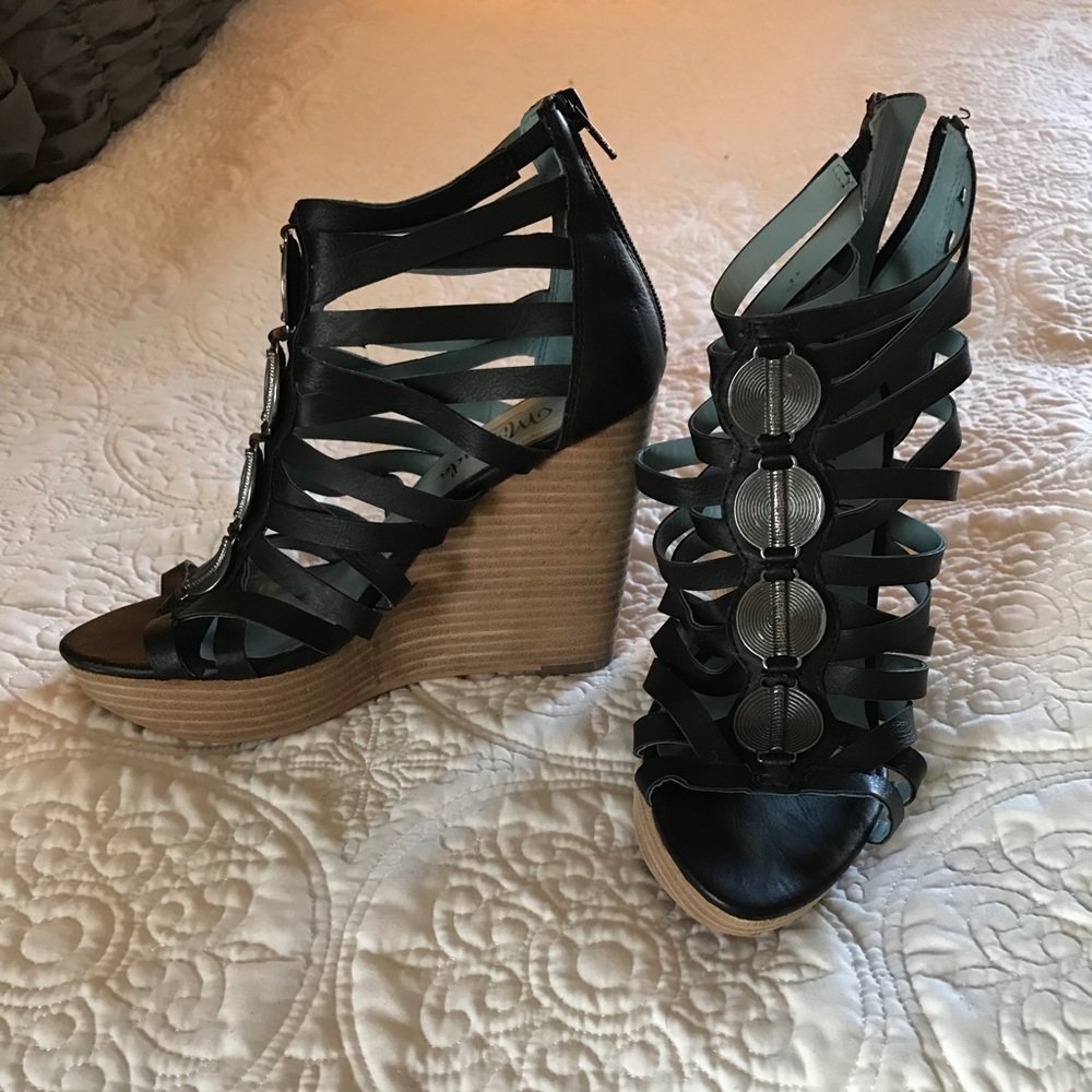 Strappy wedges
