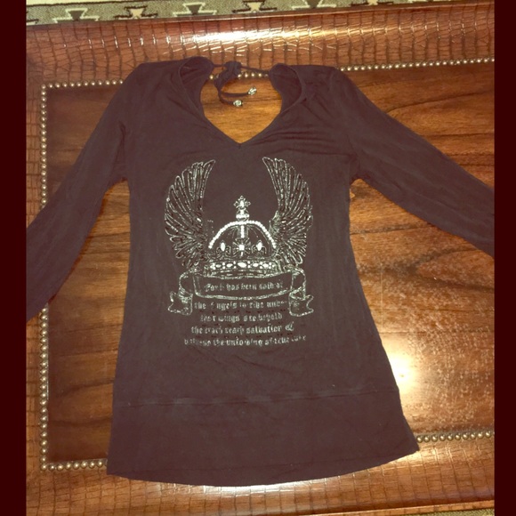 V Christina Beaded Hooded Long Sleeve Top - Picture 1 of 4