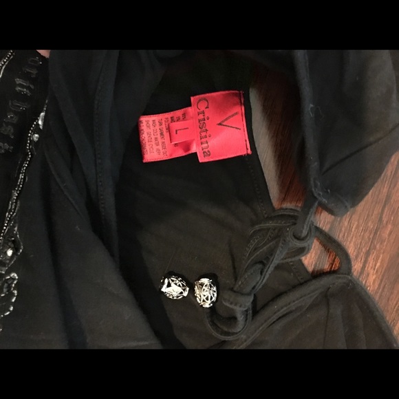 V Christina Beaded Hooded Long Sleeve Top - Picture 3 of 4