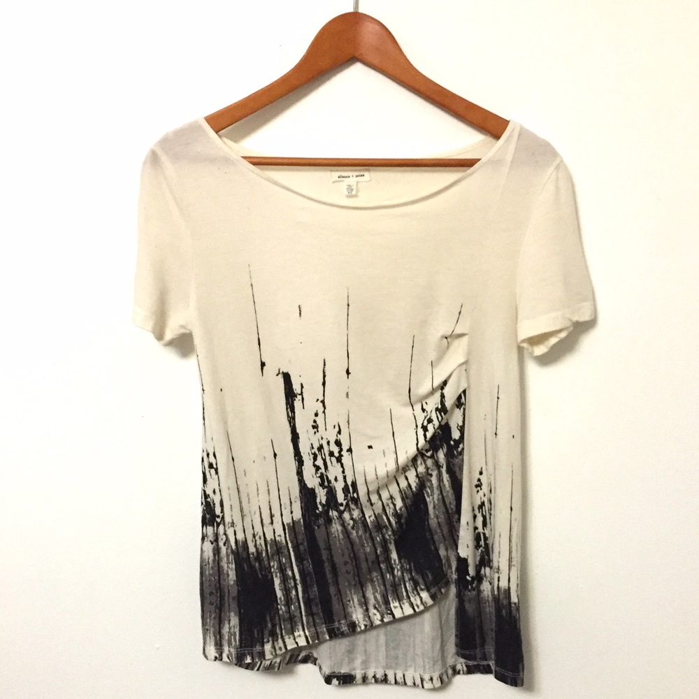 U.O. - Silence + Noise Asymmetrical Print Tee