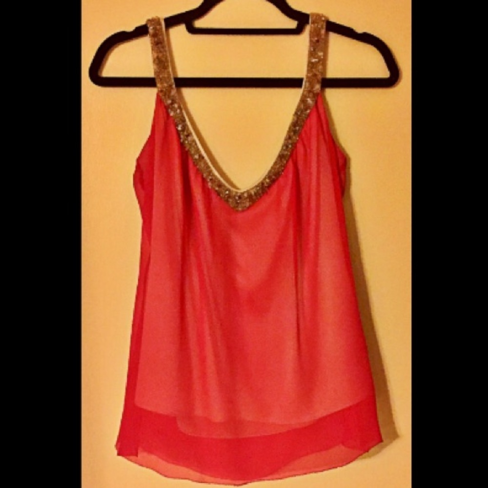 Elie Tahari Sleeveless Beaded Blouse
