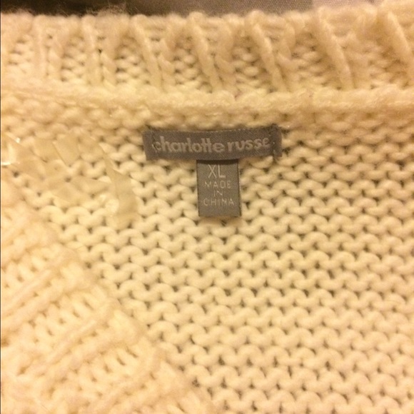 Creme Knit Sweater: Size XL - Picture 2 of 3