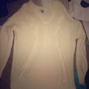 Creme Knit Sweater: Size XL