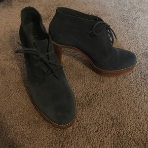 Cole Haan blue suede booties