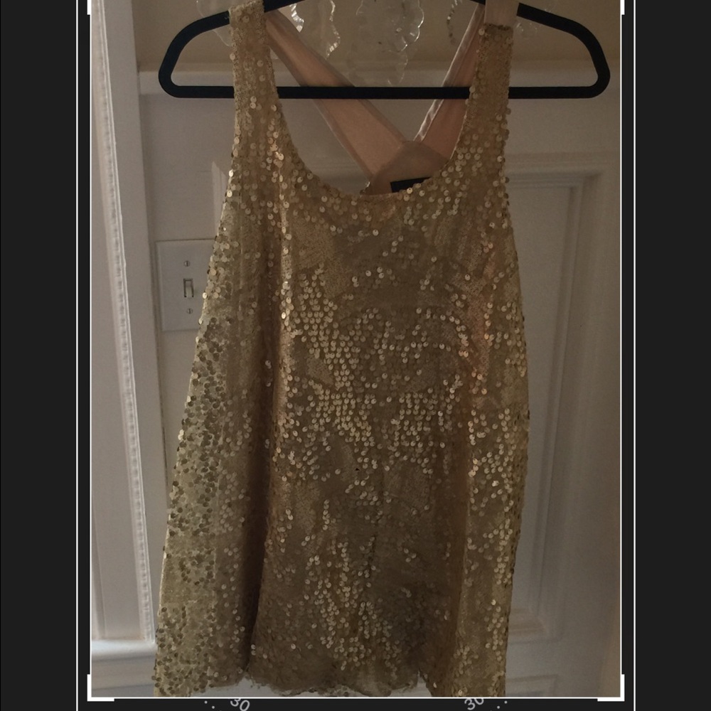 Gold sparkle tent dress