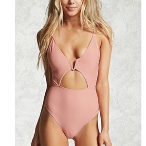 Cutout one piece swim suit