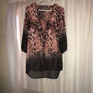 Ombré Leopard Blouse with Beads