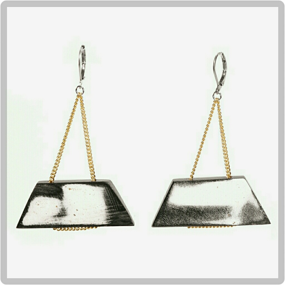 Reclaimed Wood Statement Earrings