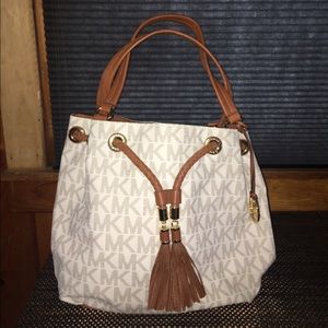 Michael Kors white monogram bag
