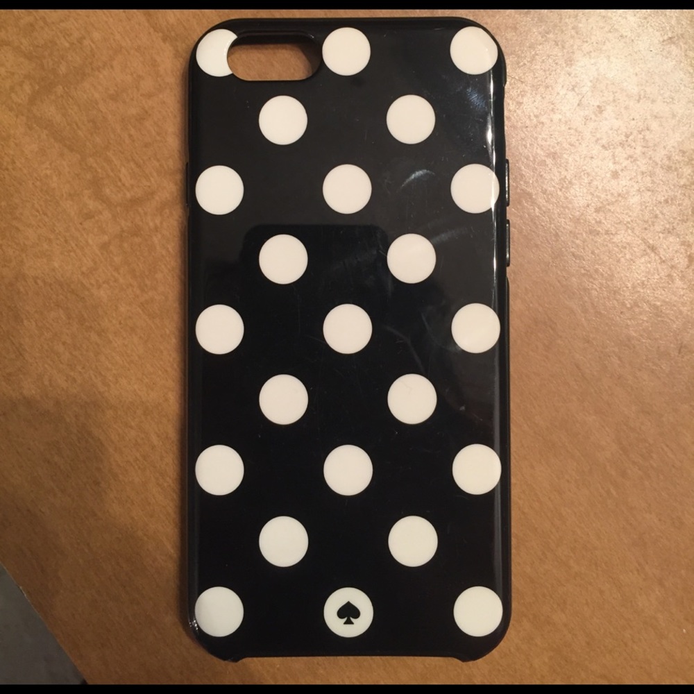 Kate Spade iPhone 6/6s black/white polkadots case