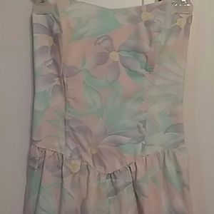 Vintage Strapless Pastel Jumpsuit Size Small