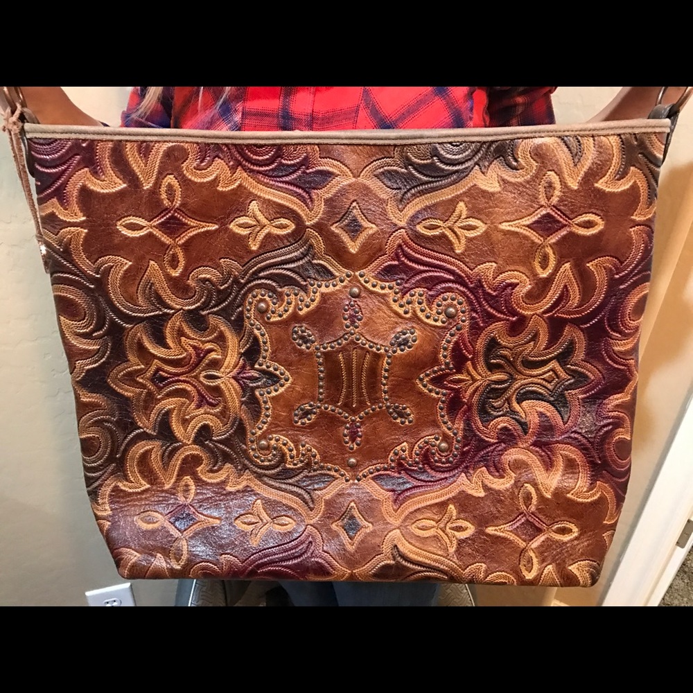 Large Double J Saddlery Leather Tote Handbag