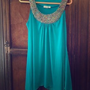 Cato Teal Beaded Tank