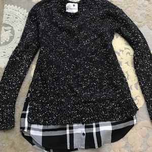 Long sweater with shirt attached