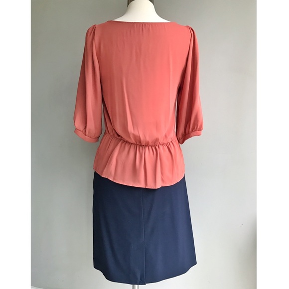 Everly Rust 3/4 Sleeve Flowy Blouse - Picture 2 of 4