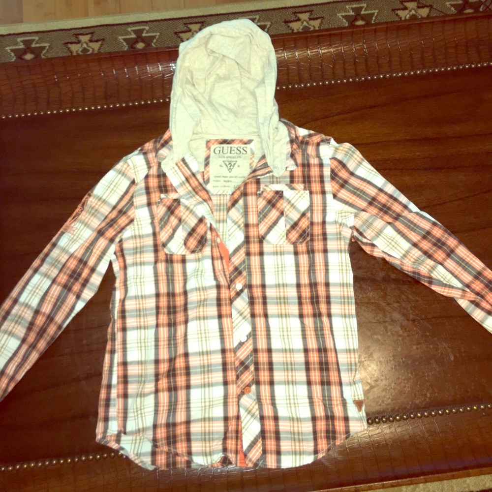 Guess Flannel Hooded Shirt