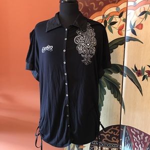 Dereon Rhinestone Embellished Top