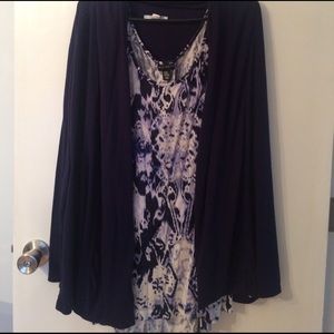 Cardigan & tank navy plus size 2x