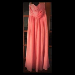 Coral/Pink Strapless Sweetheart Size 8