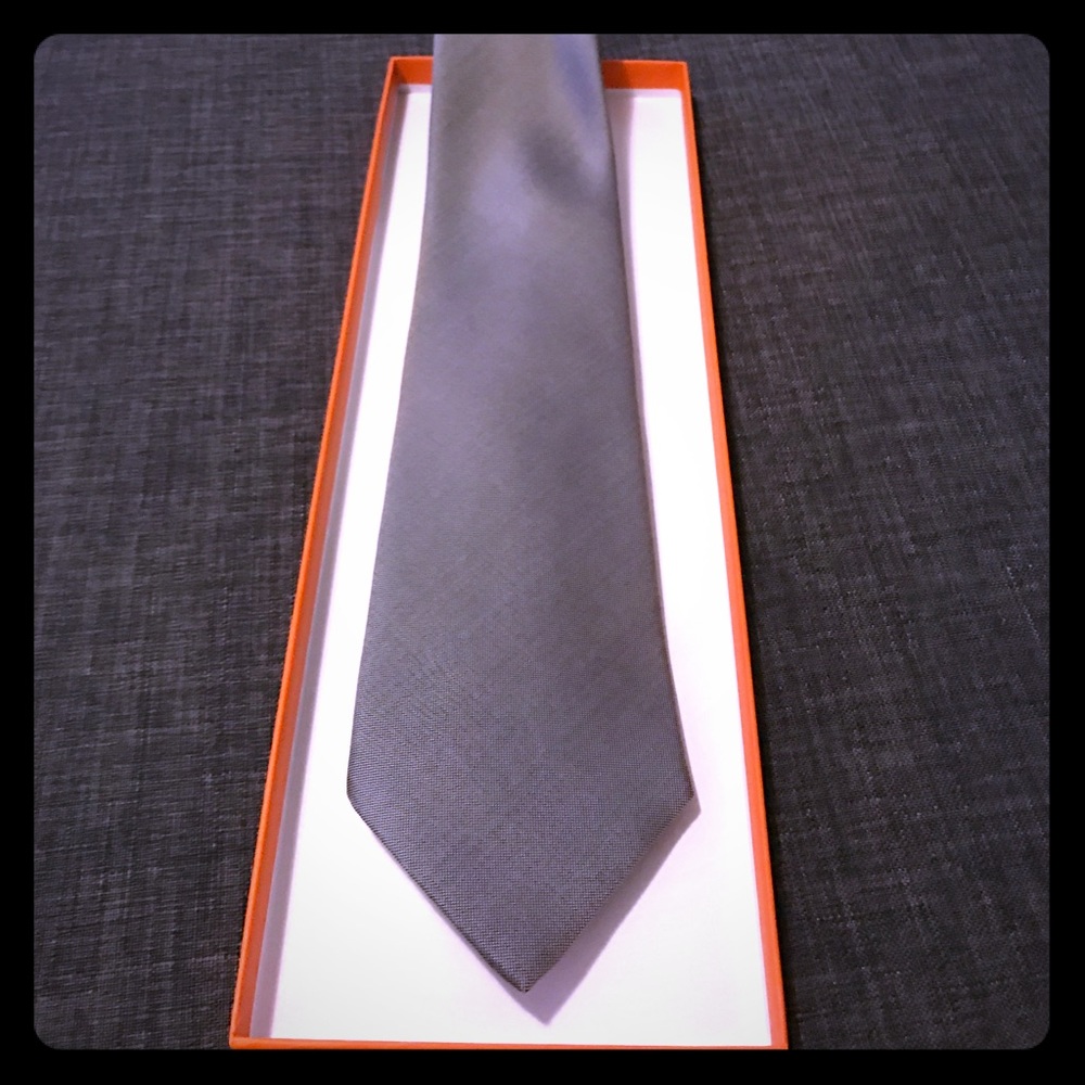 J Crew Silver Tie. Made in USA