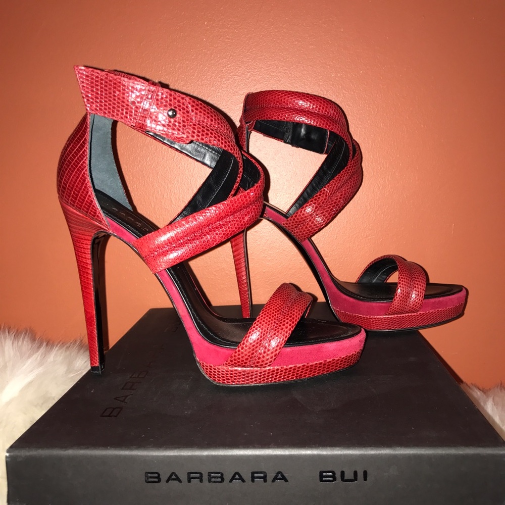 Brand new BARBARA BUI red leather stiletto sandals