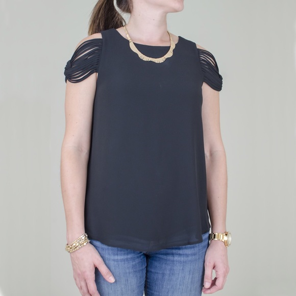 Black Criss Cross Top - Picture 1 of 1