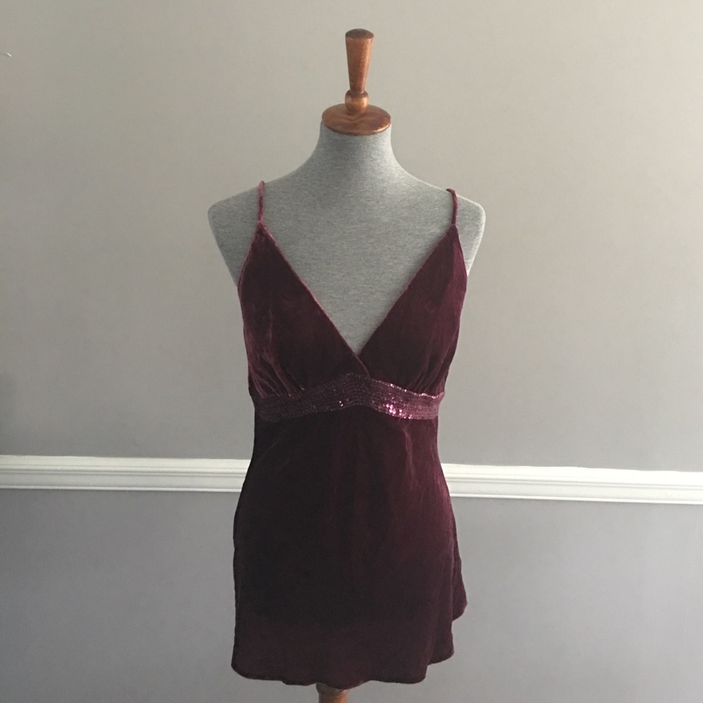 Wine Colored Velour Cami