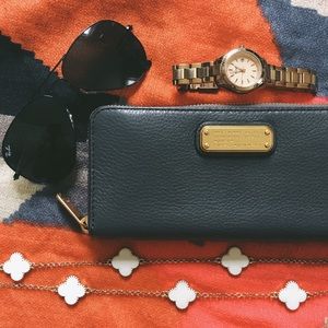 Marc by Marc Jacobs Aluminum Grey Zip Wallet