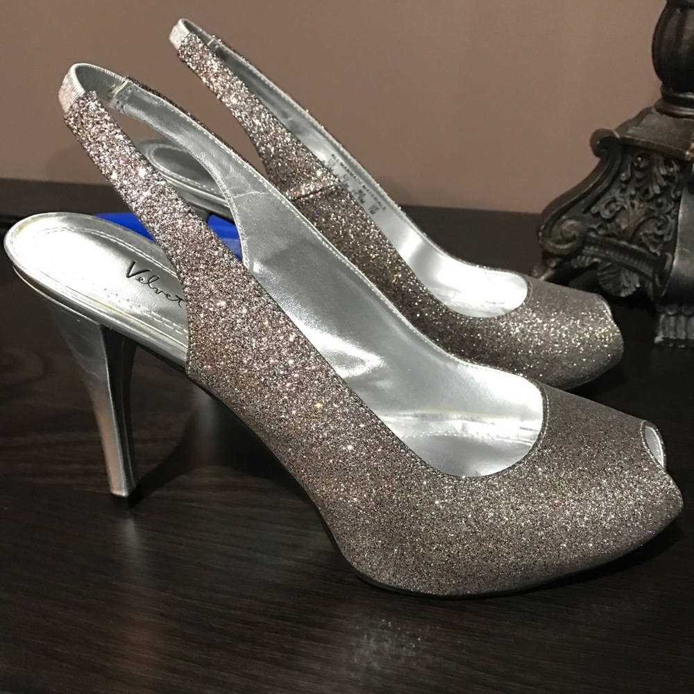 Glittery sling backheels