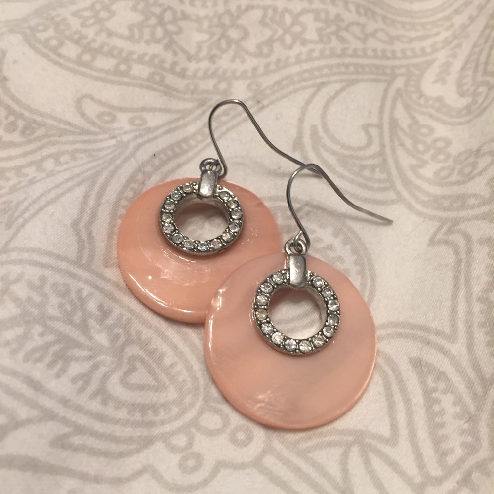 Blush colored dangle earrings