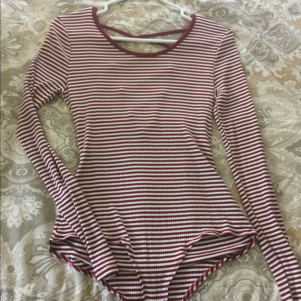 Striped body suit