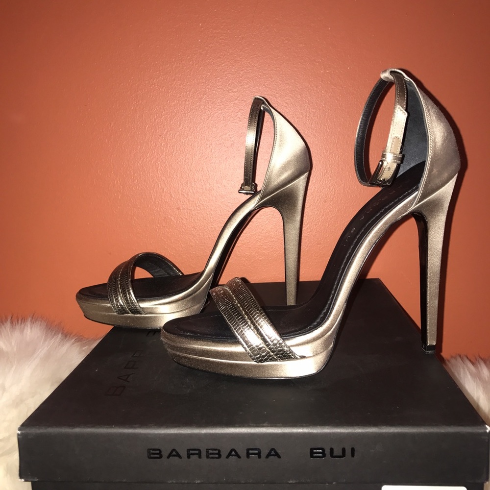 Brand new BARBARA BUI leather and satin sandals