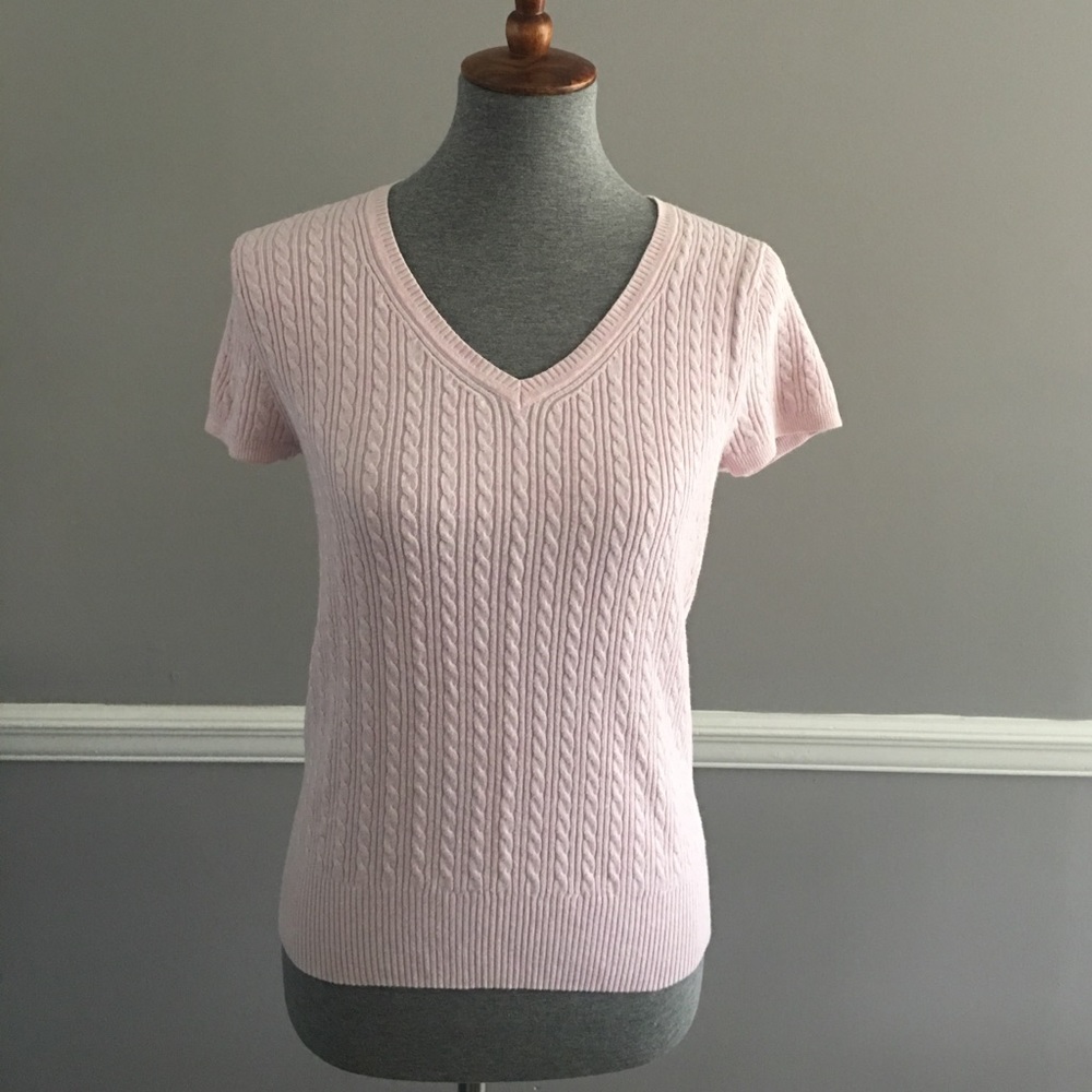Short Sleeved Pink Sweater