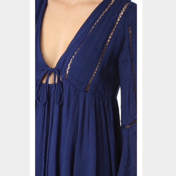 Free People Romeo Bell Sleeve Dress Blue - Picture 5 of 8