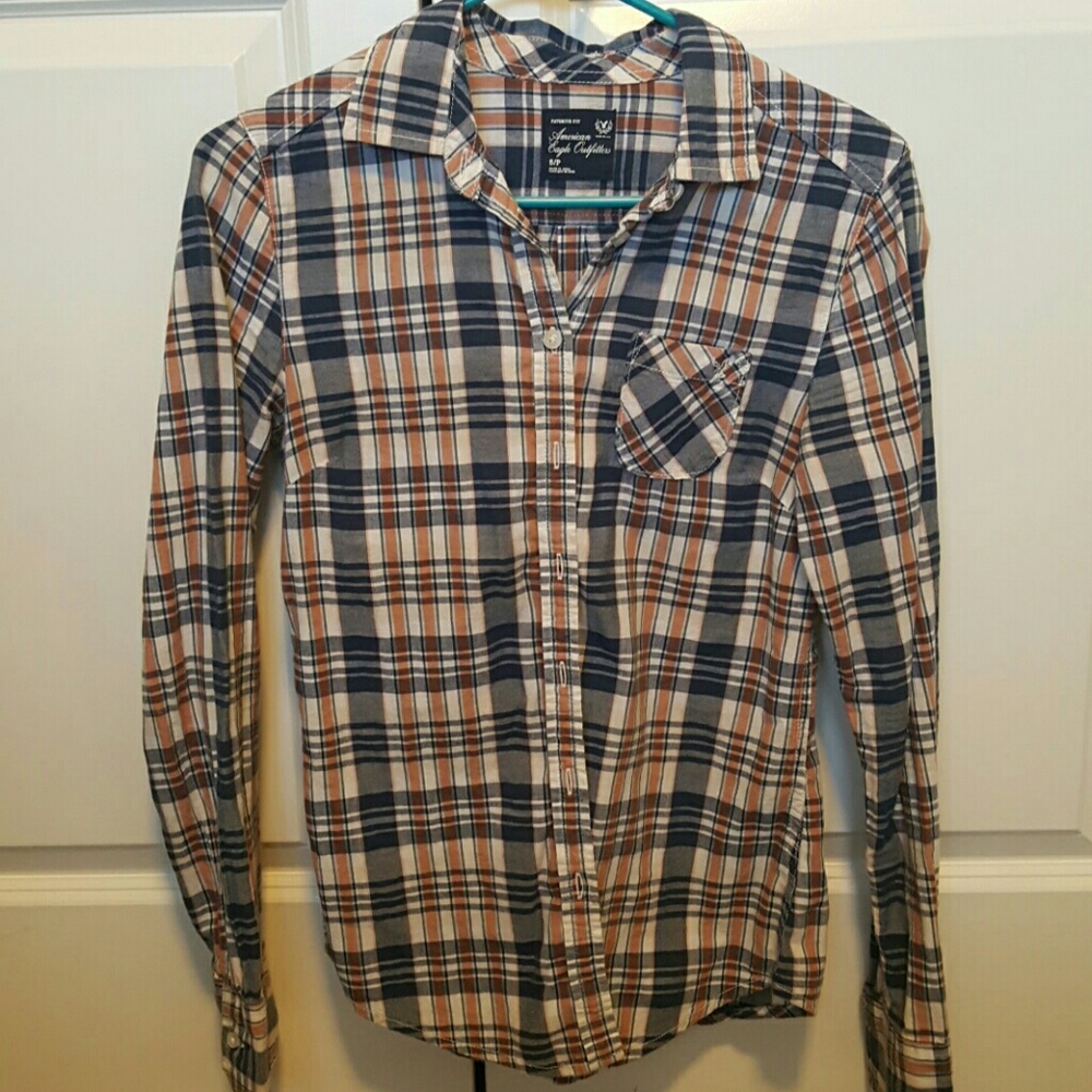 Plaid button down womens shirt