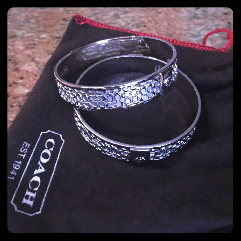 NEW - 1/2 inch Silver Signature C Coach Bangle