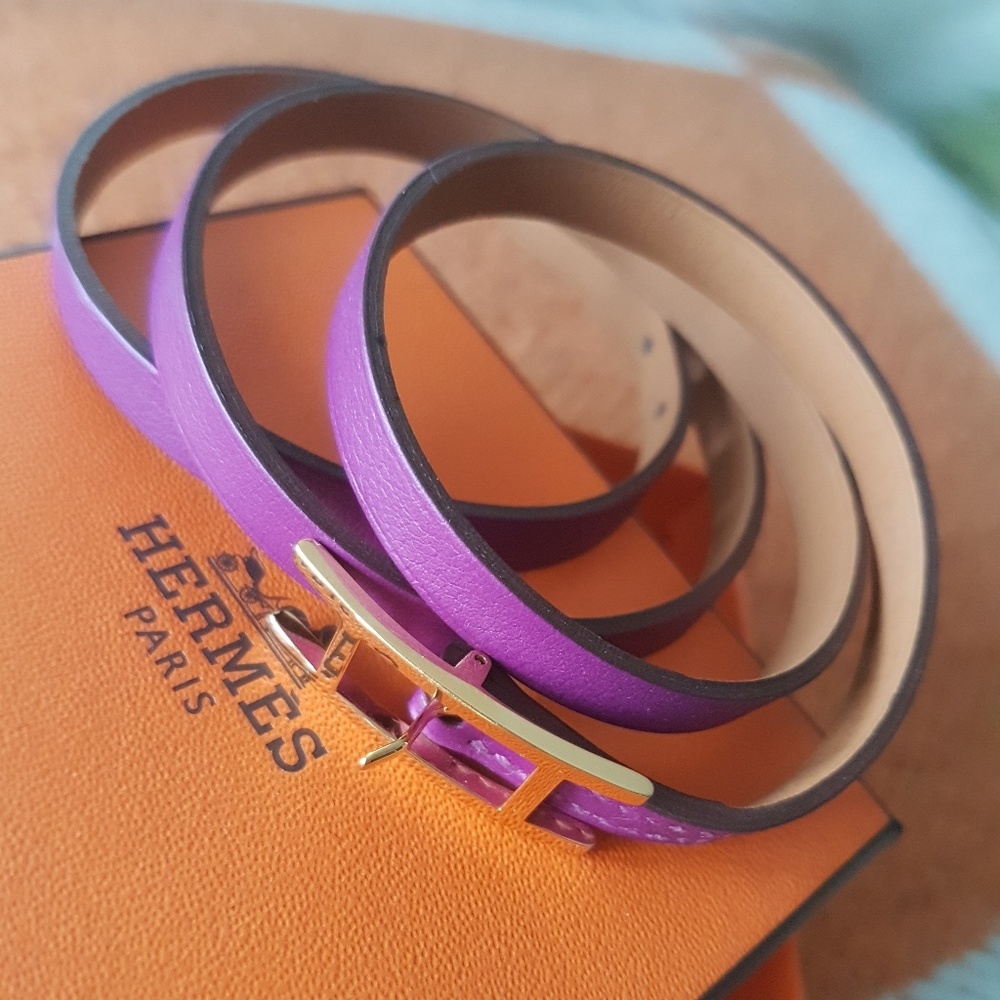 HERMES leather bracelet
