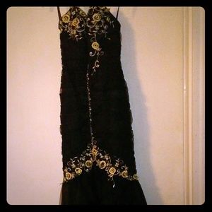 Black High low mermaid 2016 prom dress!