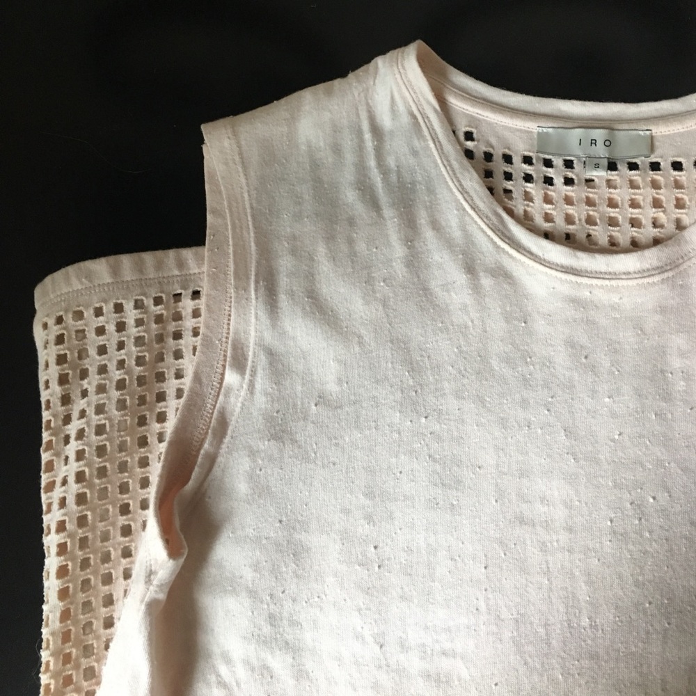 100% Cotton IRO Perforated Back Sleeveless Top