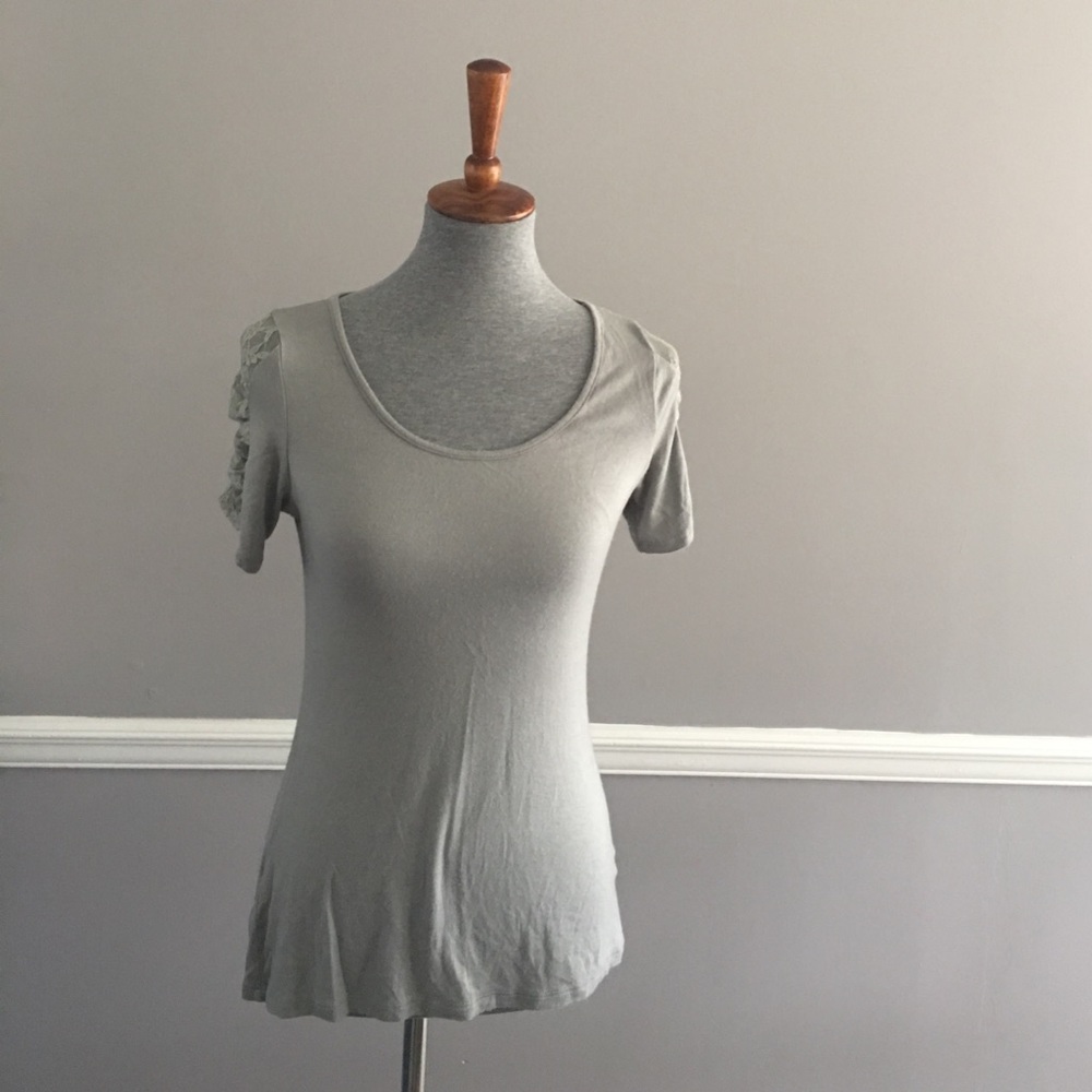 Grey Scoop Neck Tee