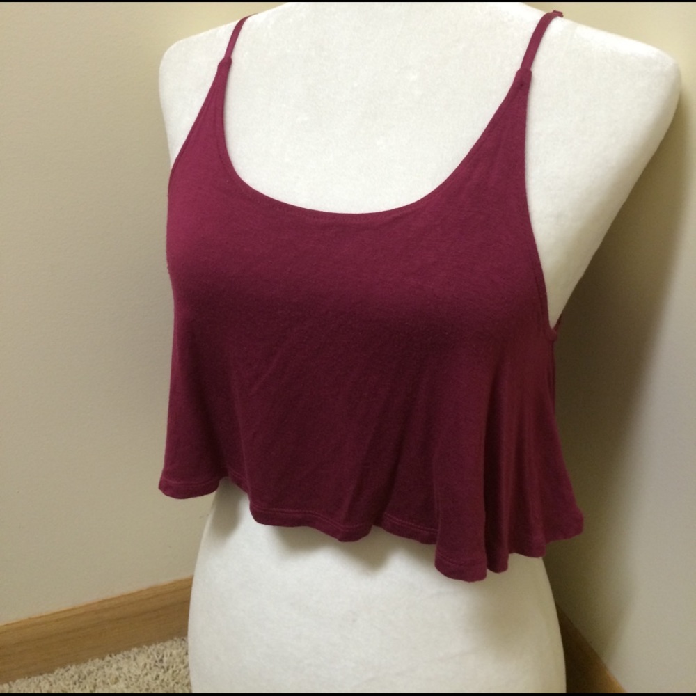 Maroon basic crop tank