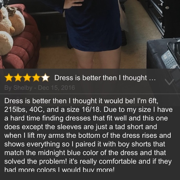 Blue velvet high low dress - Picture 4 of 4