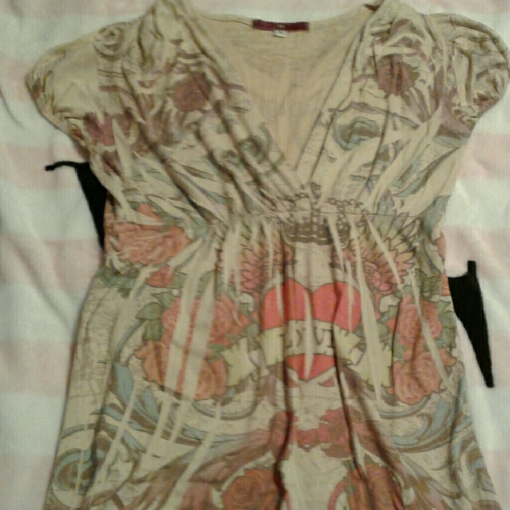 Cute tattoo print long shirt/dress