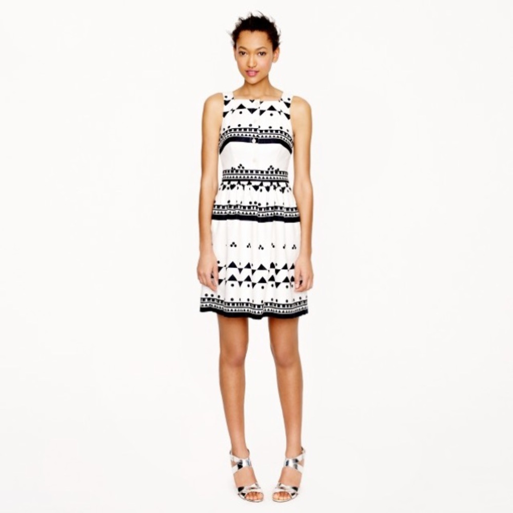 J. Crew Iconic Vintage-Inspired Black&White Dress