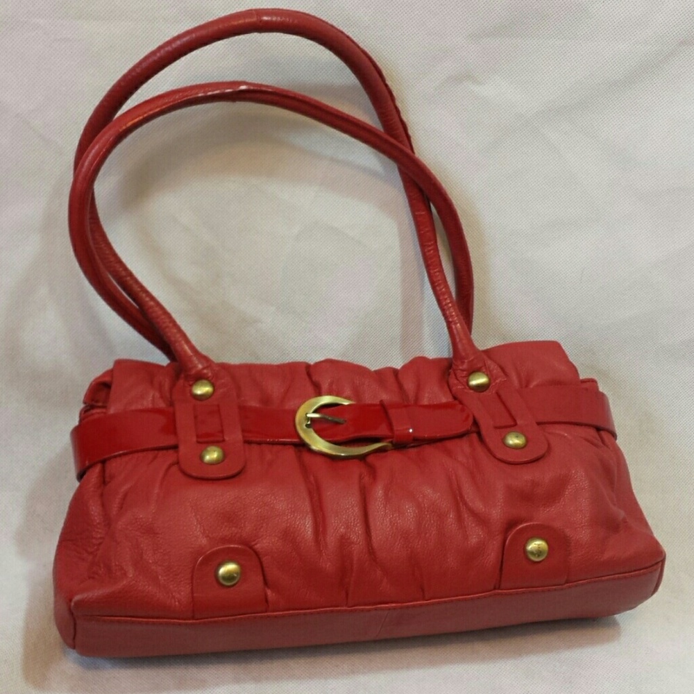 Red leather purse