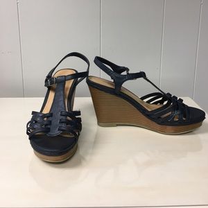 Old Navy Navy Blue Platform Wedges