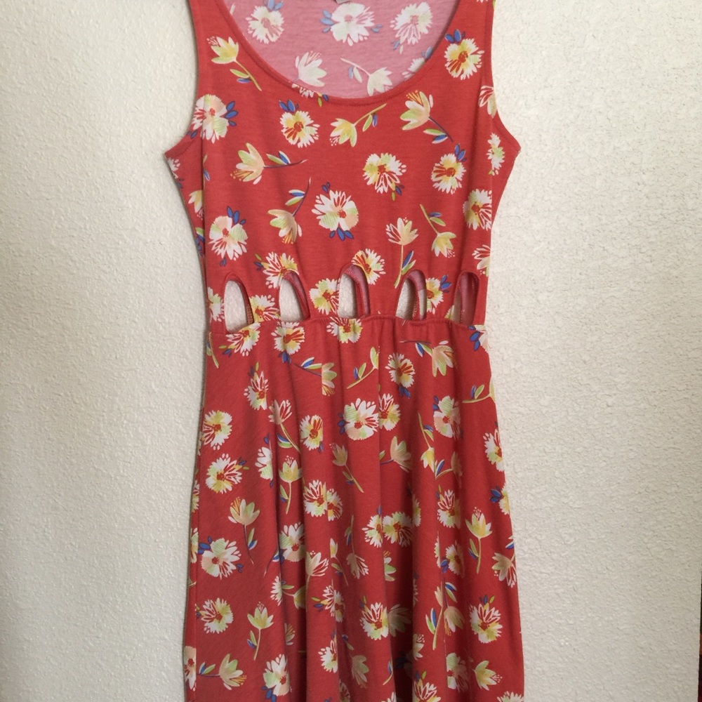 LA hearts floral cutout dress