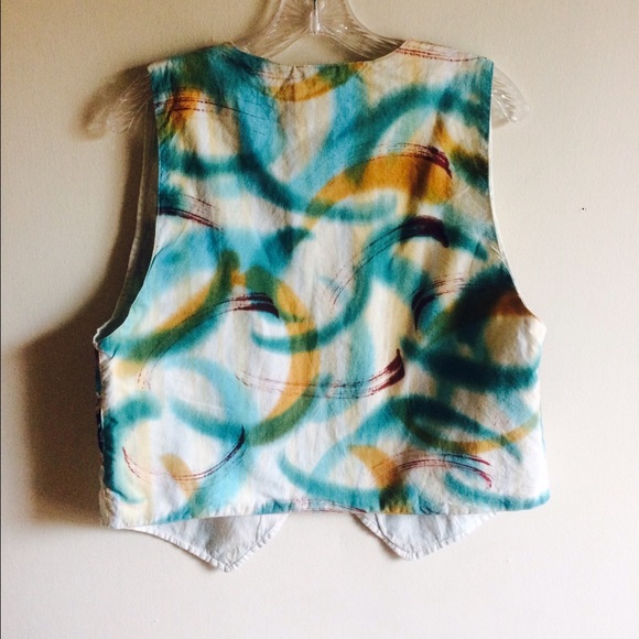 Boho Multicolored Vest Sz M - Picture 2 of 3