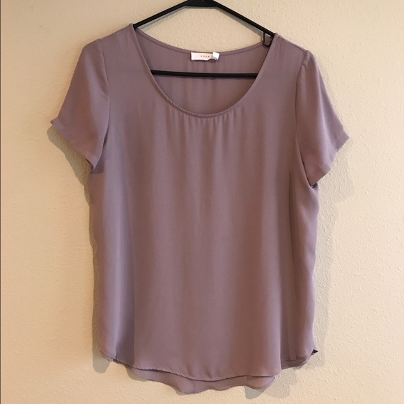 Lush Tops - Lush Short Sleeve Lavender Blouse